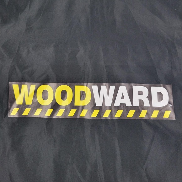 Woodward Jacket Mens Small Black Hooded Windbreaker Lightweight Full Zip Logo - Picture 1 of 11